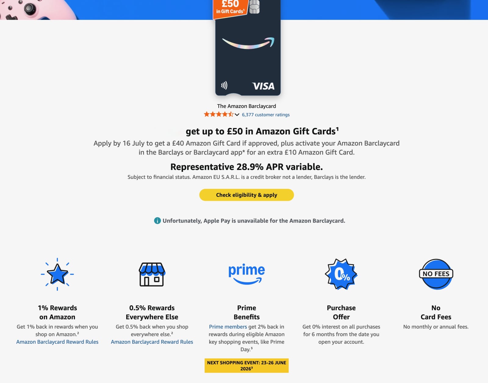 £50 in Amazon gift cards for opening an Amazon Barclaycard credit card ...