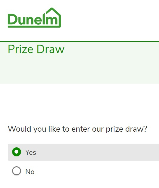 E 31/07 Win a £250 Dunelm gift card (survey on visit