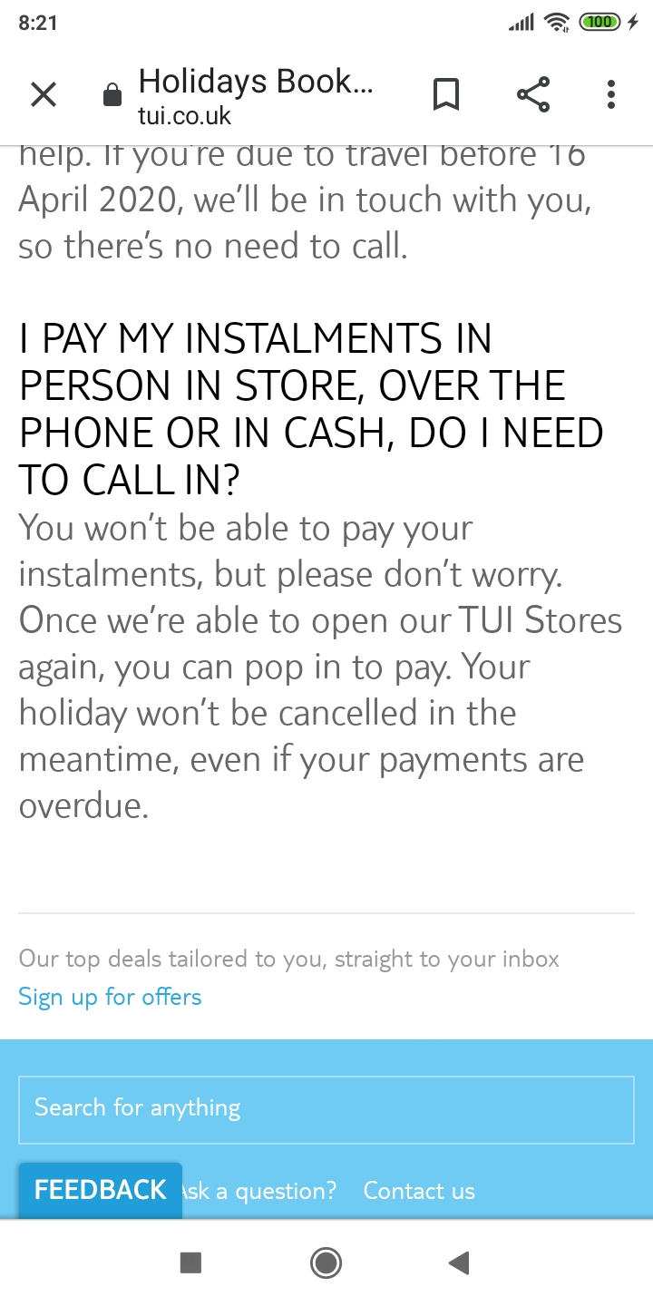 Tui amendments — MoneySavingExpert Forum