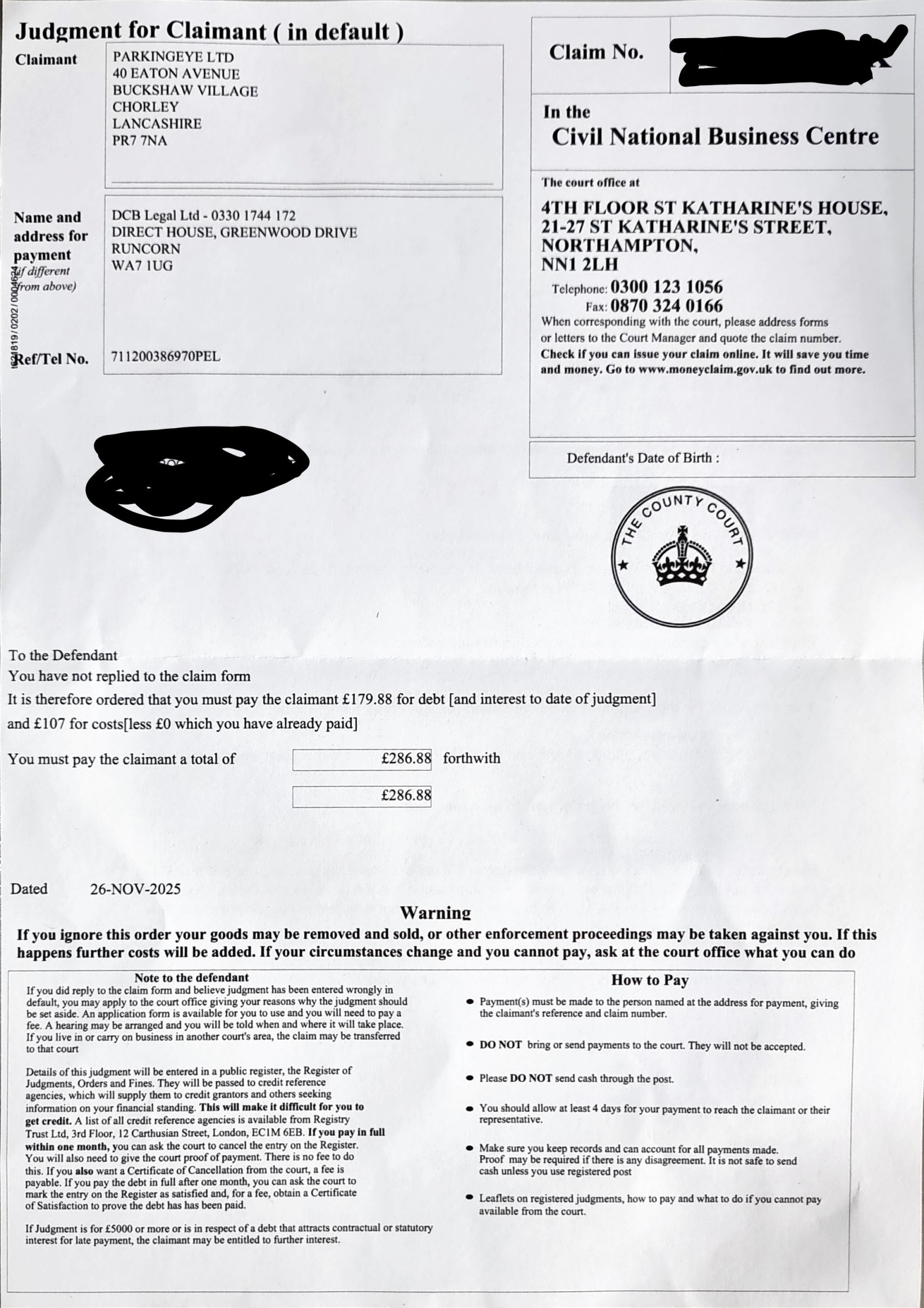 DCB Legal - Letter of claim — MoneySavingExpert Forum