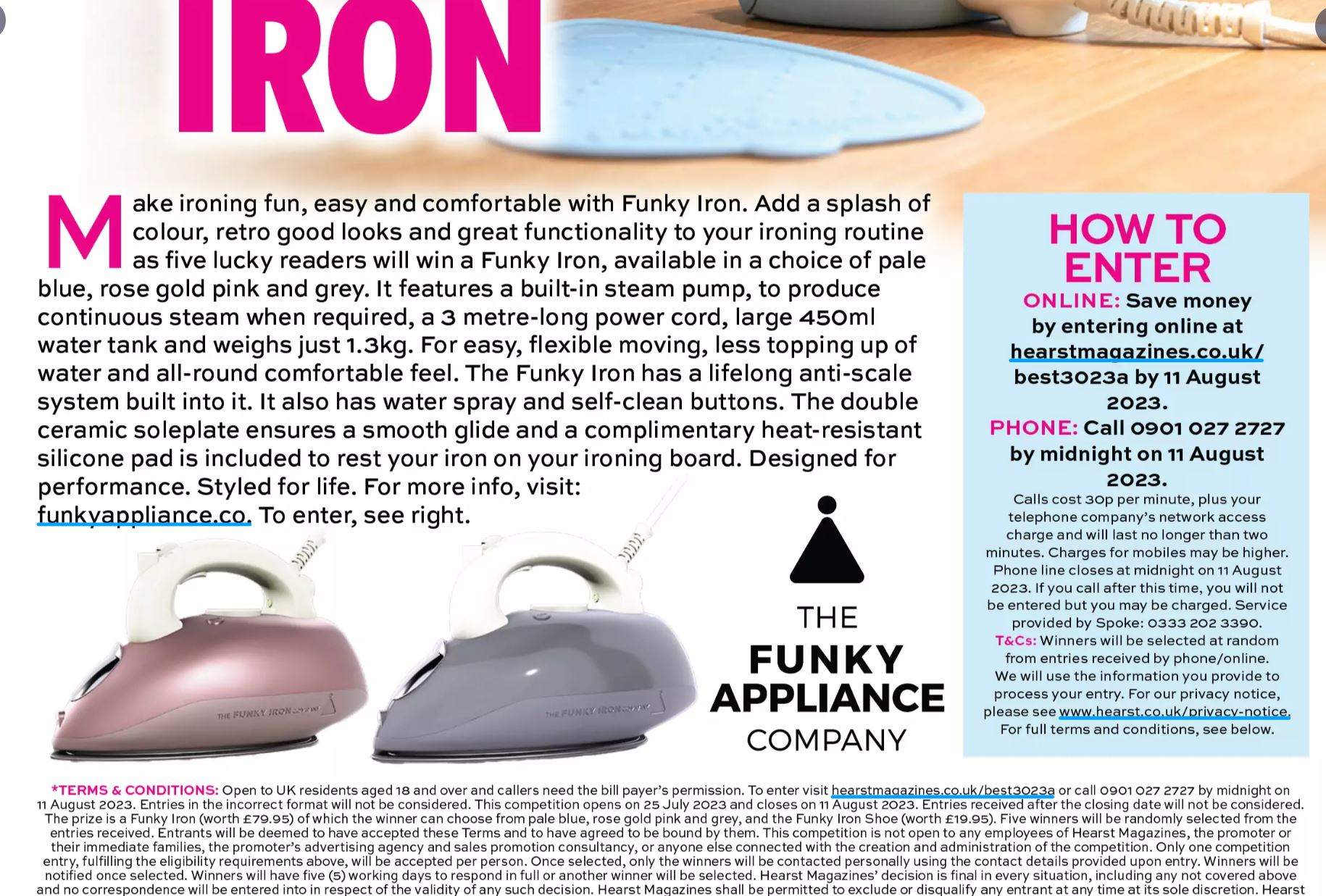E11/08 Win a Funky Appliances Iron [Best 30] — MoneySavingExpert Forum