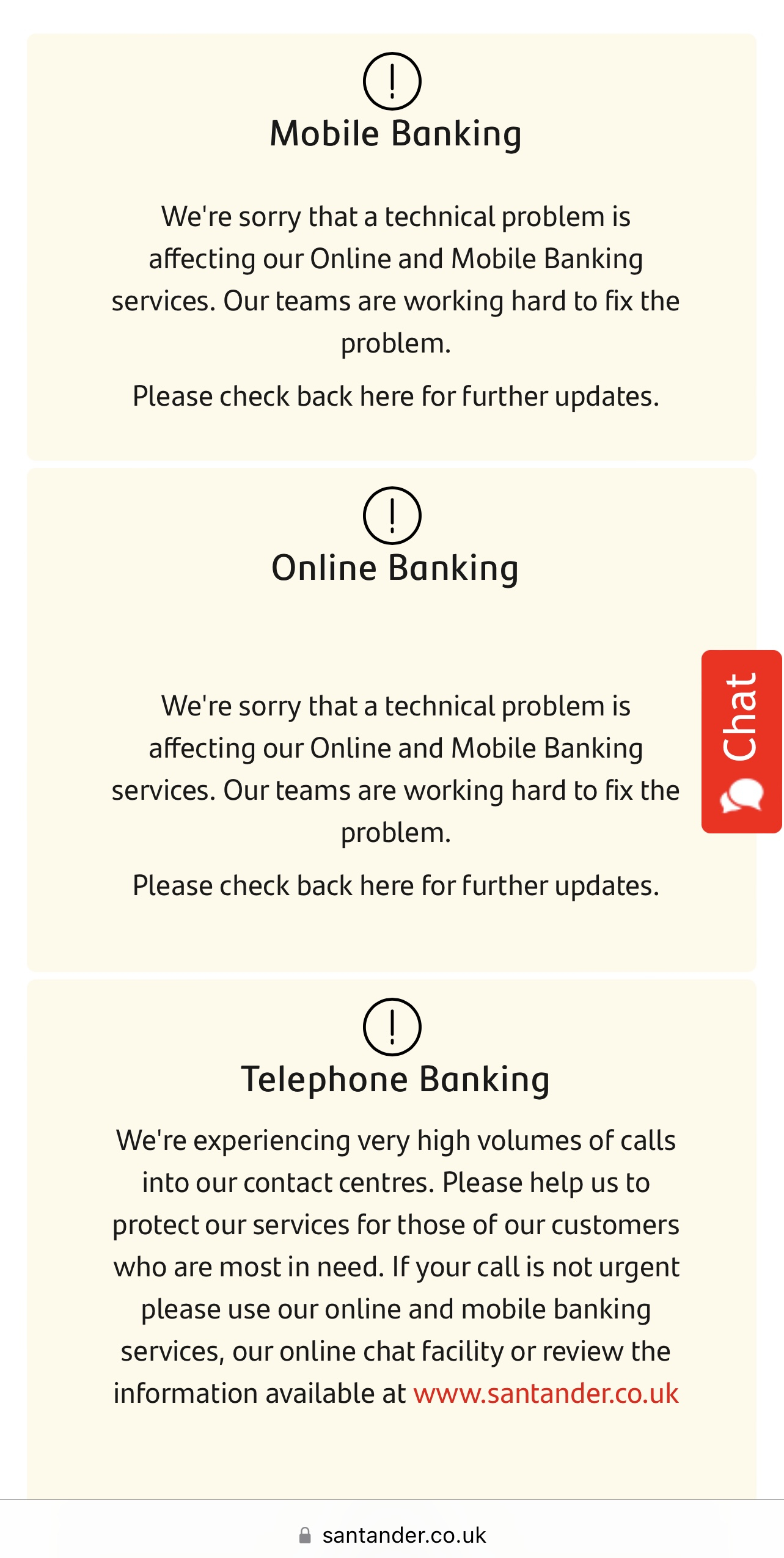 Santander online banking not working — MoneySavingExpert Forum