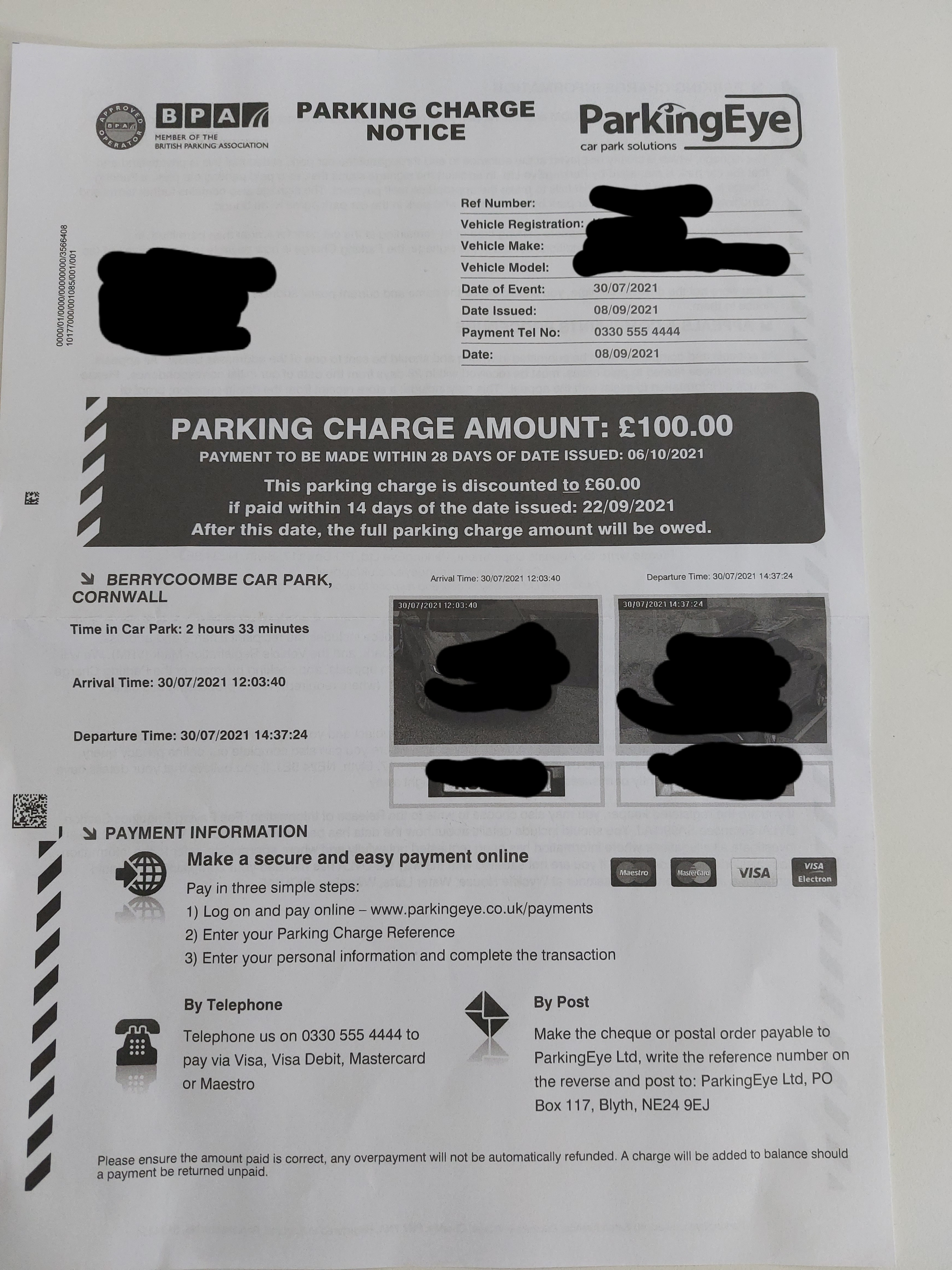 ParkingEye Parking Charge Notice MoneySavingExpert Forum