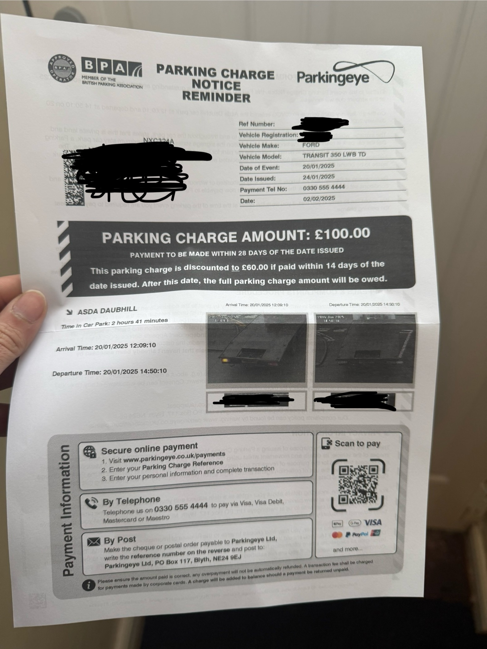 In Correct Image On Pcn From Parkingeye MoneySavingExpert Forum